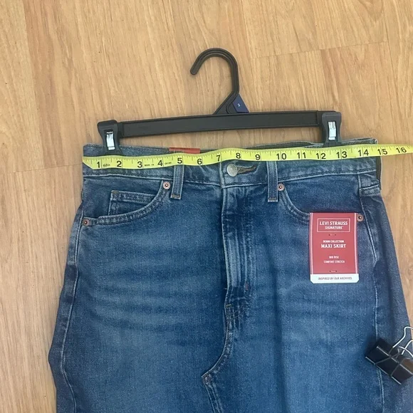 Levi’s Strauss Signature Women’s Denim Maxi Skirt blue Size 2 W26 New - Picture 14 of 16